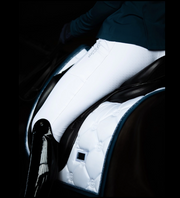 Equestrian Stockholm White/Blue Meadow Dressage Saddlepad