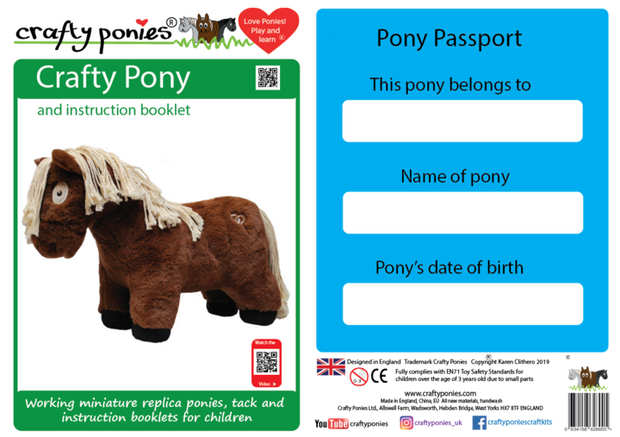 Crafty Ponies Soft Toy Pony  - Grey
